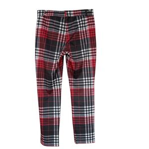 Sanctuary Pants Womens Medium Red Black Plaid Slim Ankle Stretch Trousers